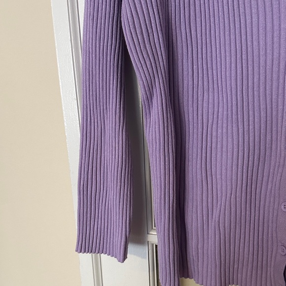 torrid Lilac Ribbed Button-Up Cardigan - Picture 4 of 8